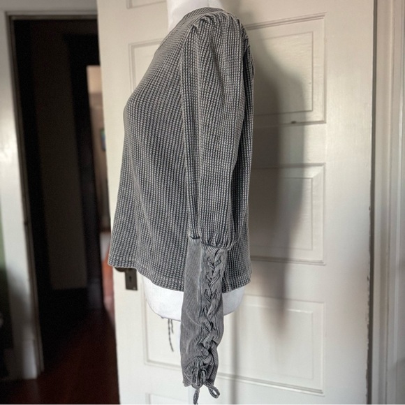 Free People FP One Tasha Thermal Lace-Up Sleeve Top – M - Picture 10 of 14